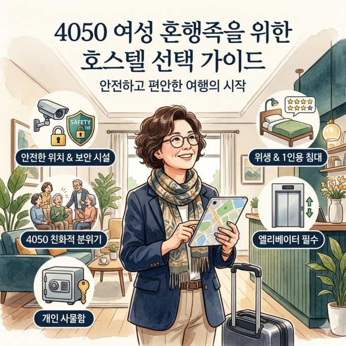 40대 50대 여자 혼자 해외여행 안전한 여성 전용 부티크 호스텔 고르는 기준 가이드